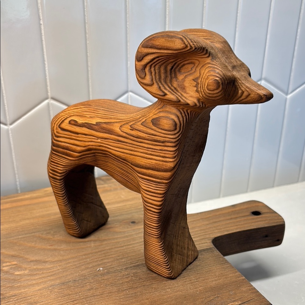 Hand Carved ?Cedar wood Ram